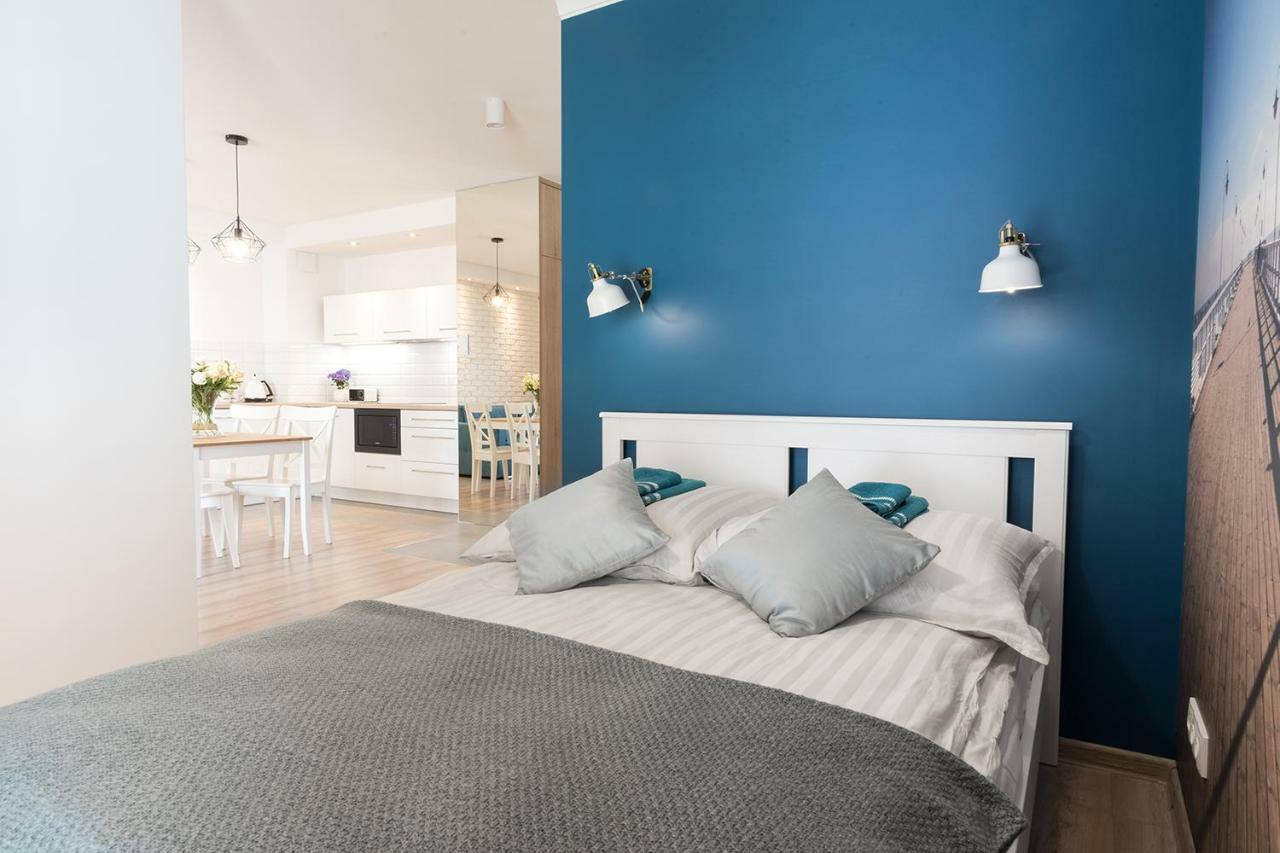 Blue Apartment In Vibrant Heart Of Gdynia Eksteriør bilde